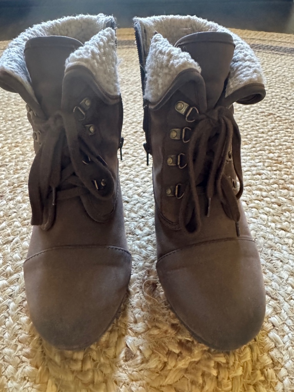 Altar'd State Suede Wedge Booties; Size 8